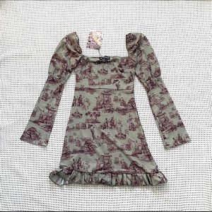 New Girl Order - Patterned Mini Ruffled Dress